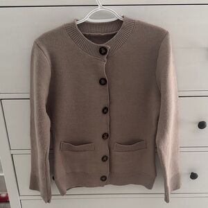 Classic Tan Women's Cardigan Sweater TikTok Popular